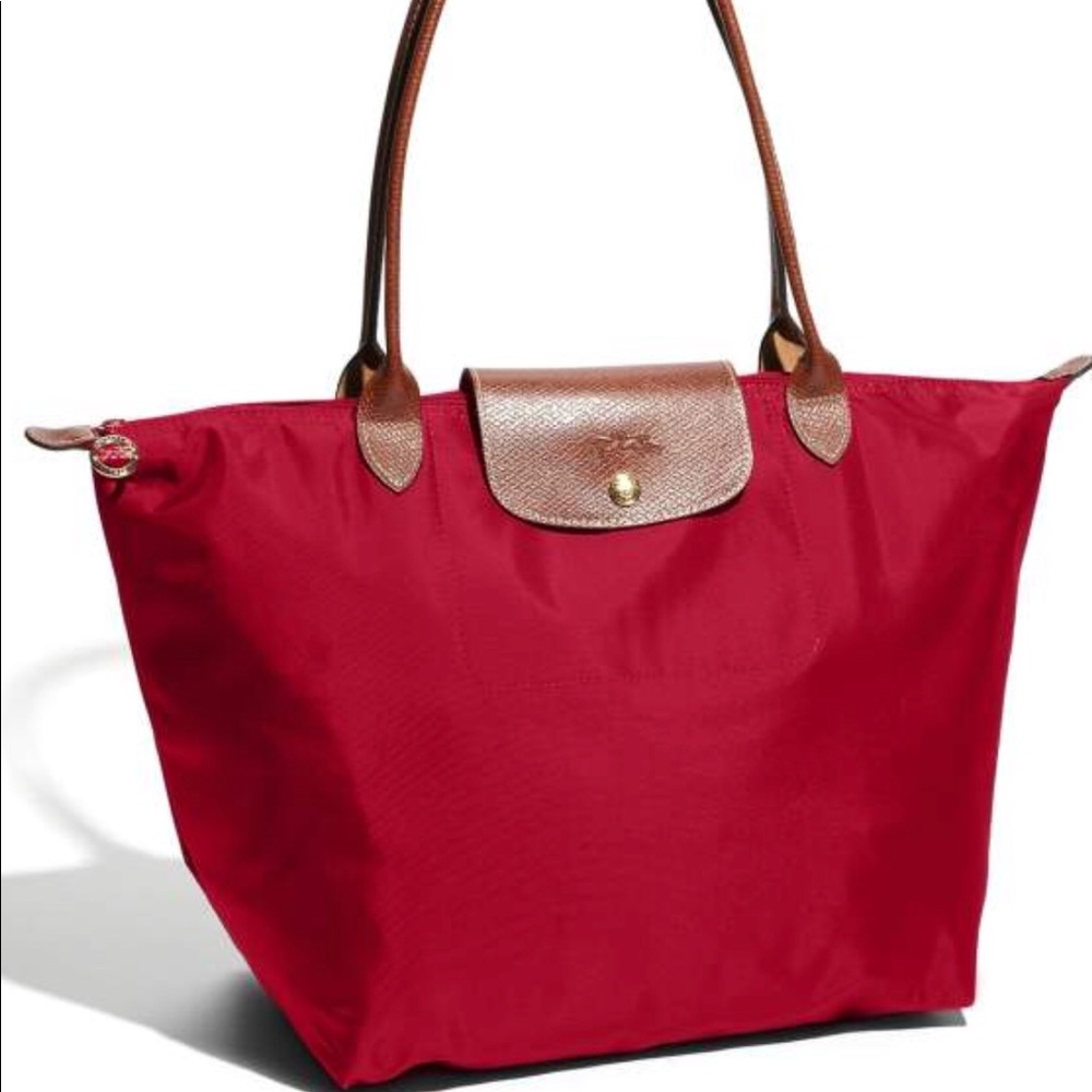 Long champ red purse